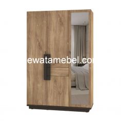 Lemari Pakaian 3 Pintu - ACTIV BELLAMY LP 301 / Wahana Teak - Tsugawood 